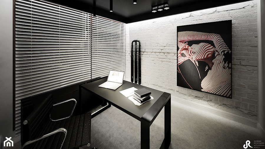 DJ - Średnie szare biuro, styl industrialny - zdjęcie od Otwarte Studio Sztuka