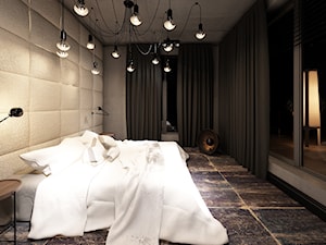 DRAFT WOOD - Średnia sypialnia, styl industrialny - zdjęcie od Otwarte Studio Sztuka