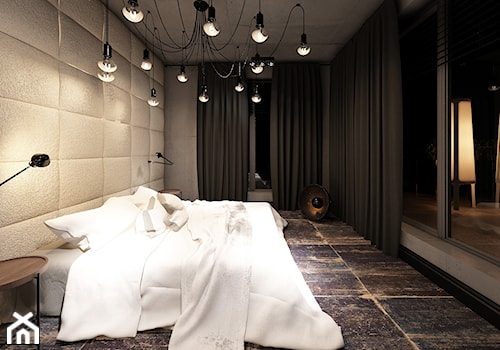 DRAFT WOOD - Średnia sypialnia, styl industrialny - zdjęcie od Otwarte Studio Sztuka