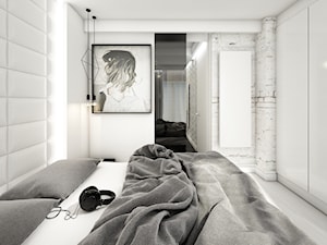 jazz house - Średnia biała sypialnia, styl minimalistyczny - zdjęcie od Otwarte Studio Sztuka
