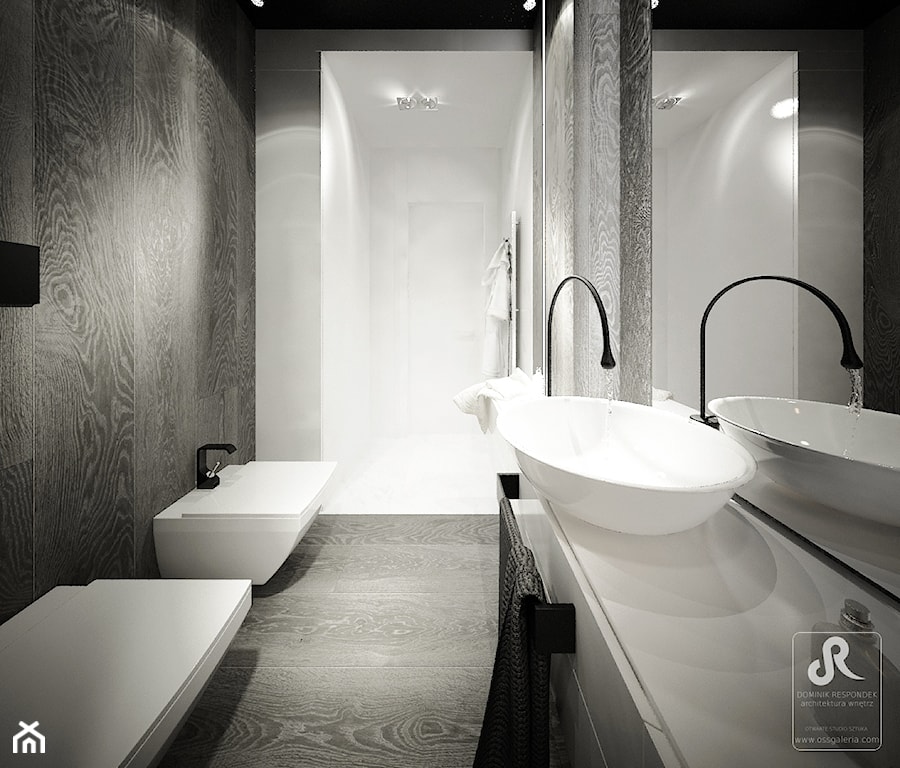 deep focus - Średnia z punktowym oświetleniem łazienka, styl minimalistyczny - zdjęcie od Otwarte Studio Sztuka