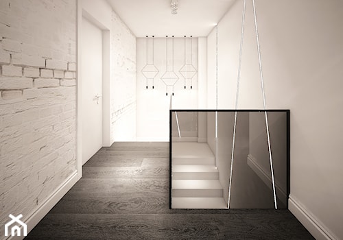 jazz house - Schody jednobiegowe drewniane, styl minimalistyczny - zdjęcie od Otwarte Studio Sztuka