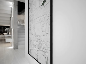 Dom B - projekt wnetrza - Duży biały hol / przedpokój, styl minimalistyczny - zdjęcie od Otwarte Studio Sztuka