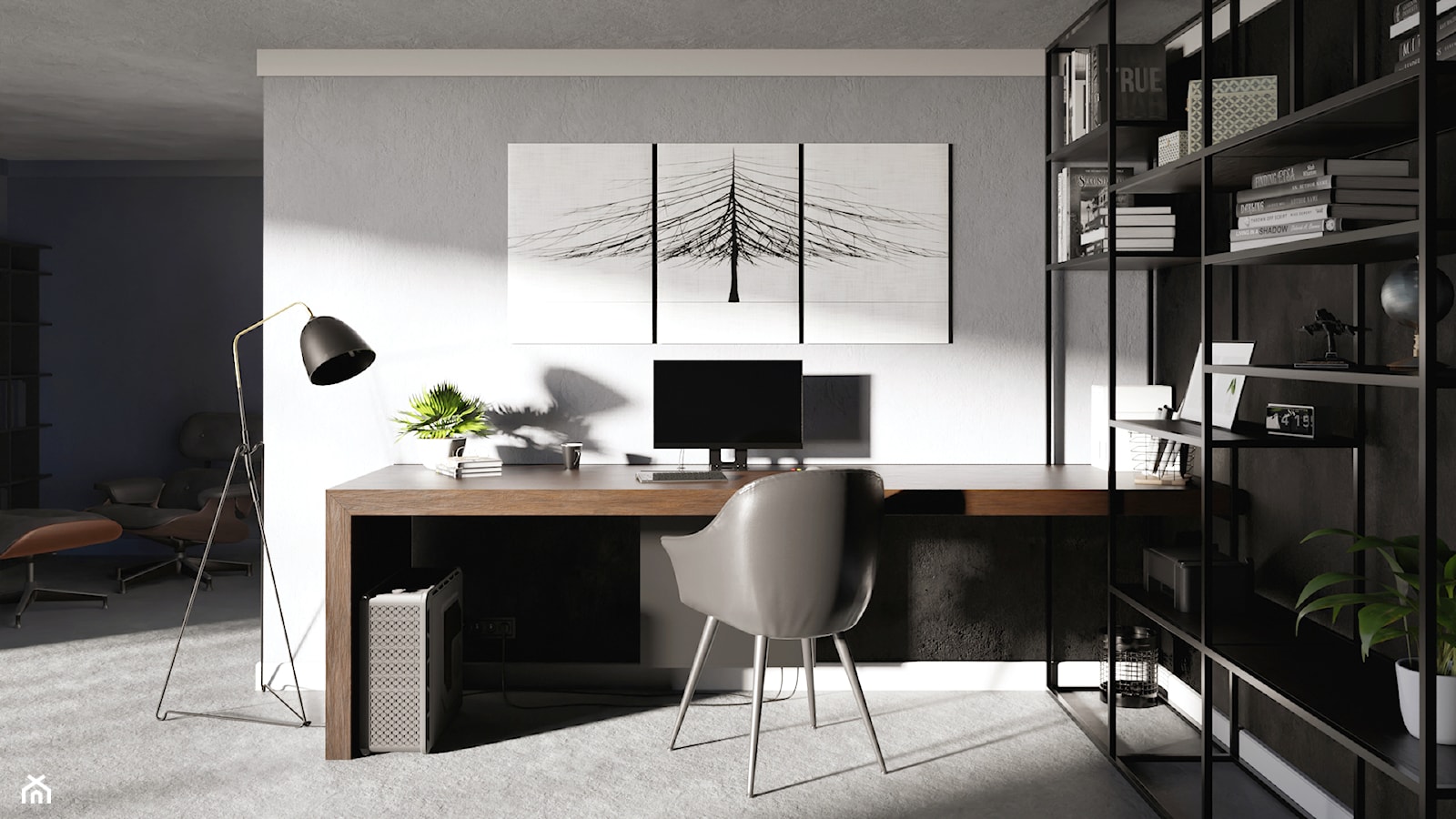 Domowe biuro i stół z podnośnikiem do monitora - zdjęcie od Sabaj System - Homebook