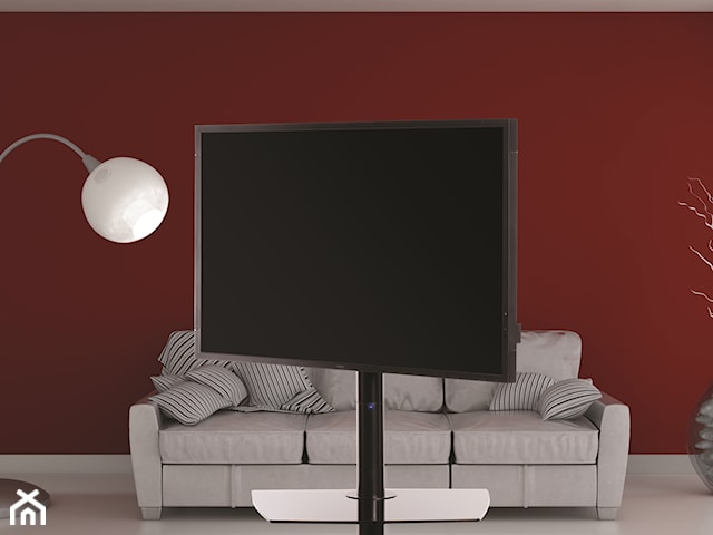 Czerwony salon z telewizorem