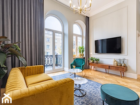 Aranżacje wnętrz - Salon: Apartament z antresolą - Salon, styl glamour - Maciej Nowakowski Fotografia Wnętrz. Przeglądaj, dodawaj i zapisuj najlepsze zdjęcia, pomysły i inspiracje designerskie. W bazie mamy już prawie milion fotografii!