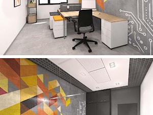 Wizualizacje przestrzeni biurowej z betonem architektonicznym IndustriaStone. - Wnętrza publiczne, styl minimalistyczny - zdjęcie od IndustriaStone Beton Architektoniczny 5mm