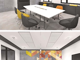 Wizualizacje przestrzeni biurowej z  betonem architektonicznym IndustriaStone.
