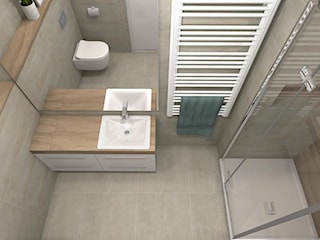 Mała łazienka w bloku - styl nowoczesny