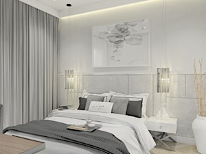 Mieszkanie Warszawa ul.Złota - Średnia biała z biurkiem sypialnia, styl nowoczesny - zdjęcie od MarbleDesign