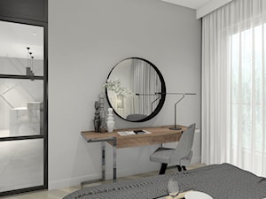 Mieszkanie Warszawa ul.Złota - Mała szara z biurkiem sypialnia, styl nowoczesny - zdjęcie od MarbleDesign