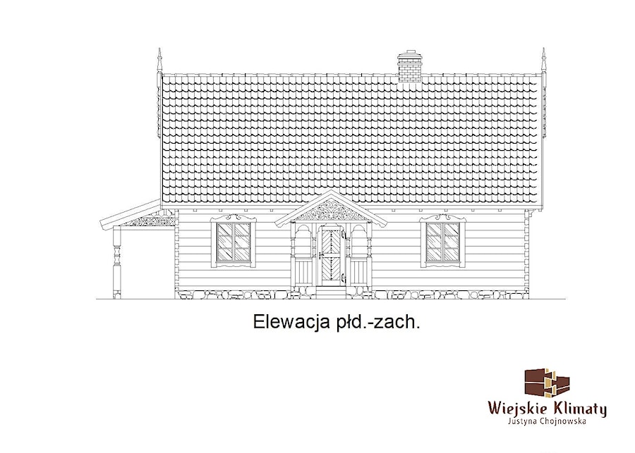 Projekt domu drewnianego - z bali "Borowina" - zdjęcie od KLIMAT DREWNA