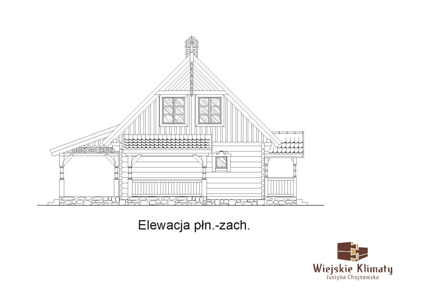 Projekt domu drewnianego- z bali "Borowina" - zdjęcie od KLIMAT DREWNA - Homebook