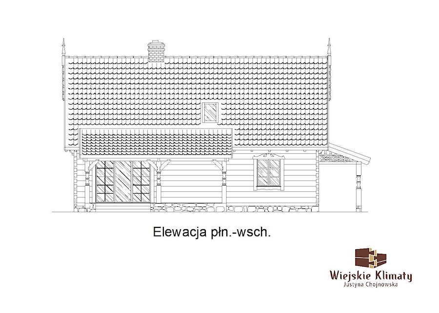 Projekt domu drewnianego - z bali "Borowina" - zdjęcie od KLIMAT DREWNA