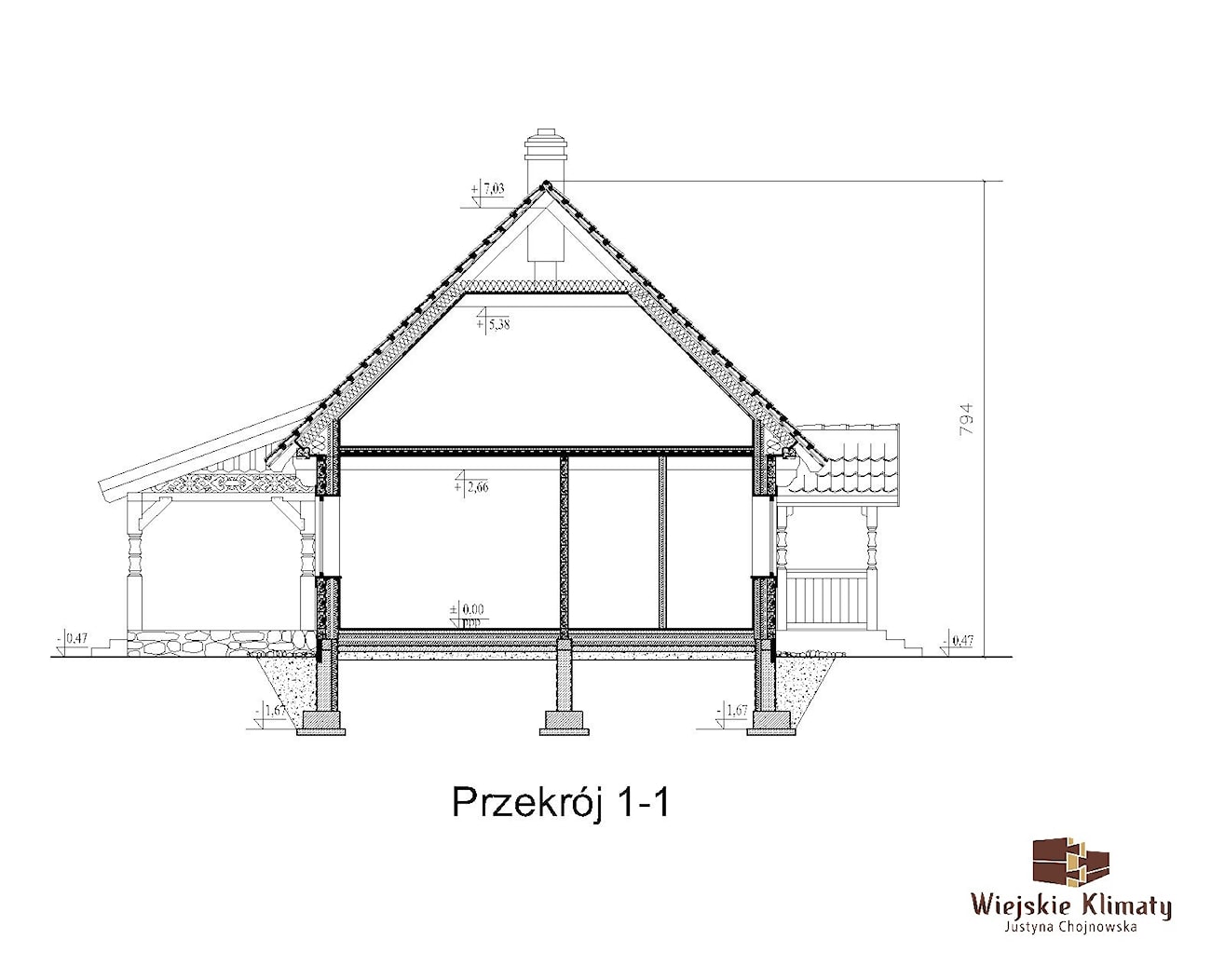 Projekt domu drewnianego - z bali "Borowina" - zdjęcie od KLIMAT DREWNA - Homebook