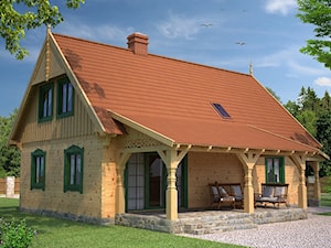 Projekt domu drewnianego -z bali "Borowina" - zdjęcie od KLIMAT DREWNA