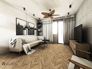 Projekt mieszkania 54m² - Salon, styl skandynawski - zdjęcie od i5studio
