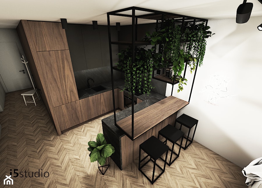 Projekt mieszkania 54m² - Kuchnia, styl industrialny - zdjęcie od i5studio