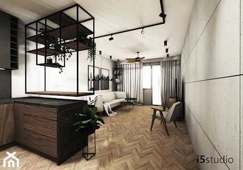 Projekt mieszkania 54m² - Salon, styl minimalistyczny - zdjęcie od i5studio