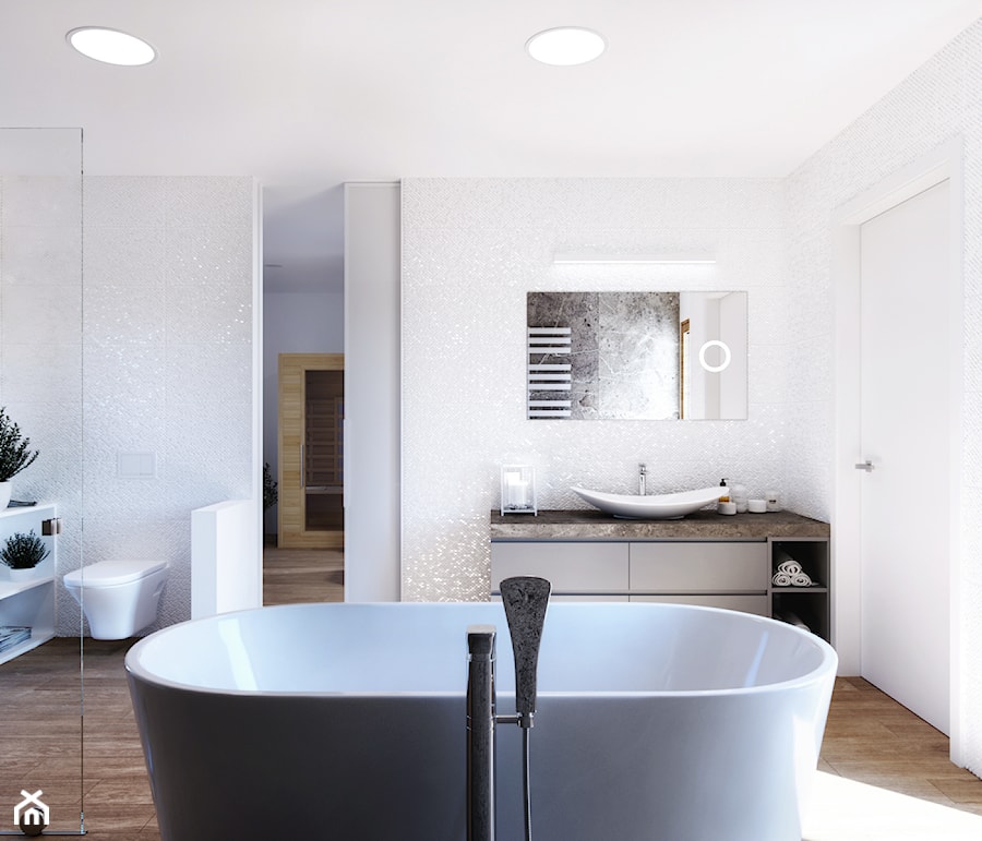 OPO - Średnia bez okna z lustrem łazienka, styl nowoczesny - zdjęcie od Cutout Architects