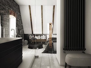 KU_GO - Średnia na poddaszu łazienka z oknem, styl rustykalny - zdjęcie od Cutout Architects