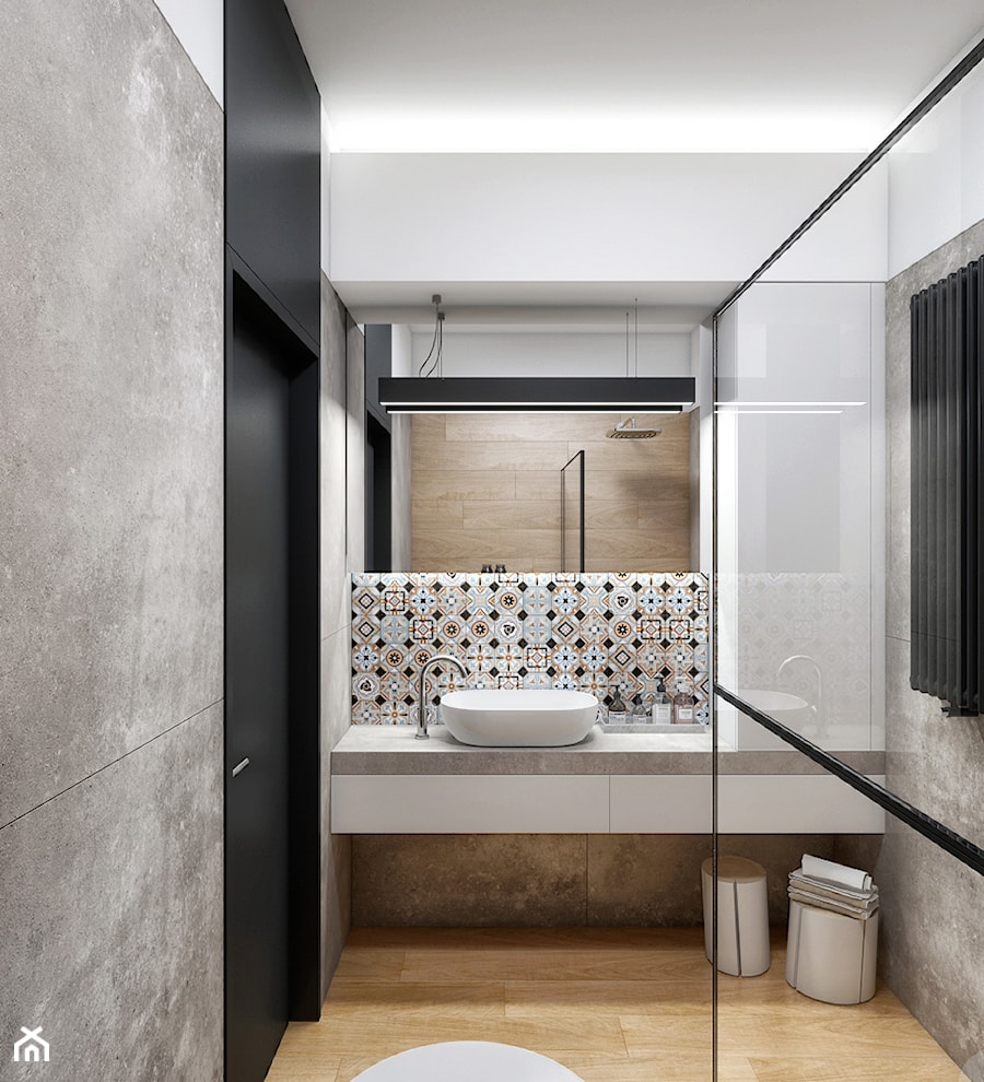 SKARB - Mała bez okna łazienka, styl nowoczesny - zdjęcie od Cutout Architects