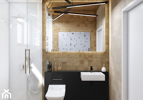 OPO - Mała bez okna z lustrem łazienka, styl nowoczesny - zdjęcie od Cutout Architects