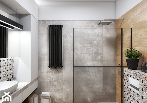 SKARB - Średnia na poddaszu bez okna łazienka, styl nowoczesny - zdjęcie od Cutout Architects