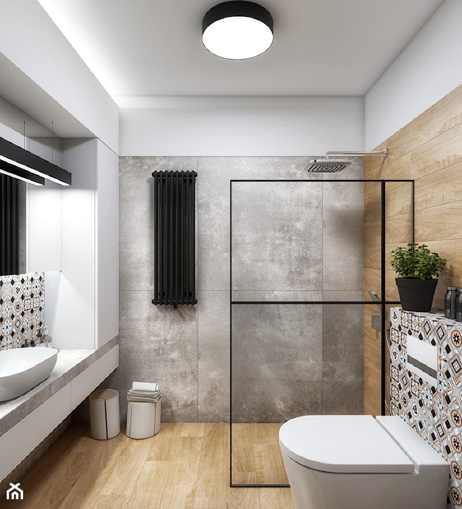 SKARB - Średnia na poddaszu bez okna łazienka, styl nowoczesny - zdjęcie od Cutout Architects