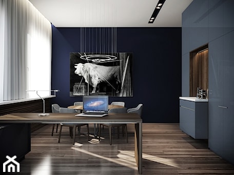 Aranżacje wnętrz - Biuro: GAB_C - Średnie w osobnym pomieszczeniu niebieskie biuro, styl minimalistyczny - Cutout Architects. Przeglądaj, dodawaj i zapisuj najlepsze zdjęcia, pomysły i inspiracje designerskie. W bazie mamy już prawie milion fotografii!