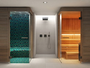 Spa_GROT - Średnia na poddaszu bez okna łazienka, styl nowoczesny - zdjęcie od Cutout Architects