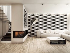IR - Salon, styl nowoczesny - zdjęcie od Cutout Architects