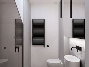 BA - Mała bez okna z lustrem z punktowym oświetleniem łazienka, styl minimalistyczny - zdjęcie od Cutout Architects
