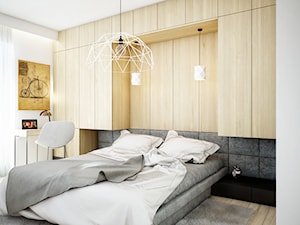DMO - Średnia biała z biurkiem sypialnia, styl nowoczesny - zdjęcie od Cutout Architects