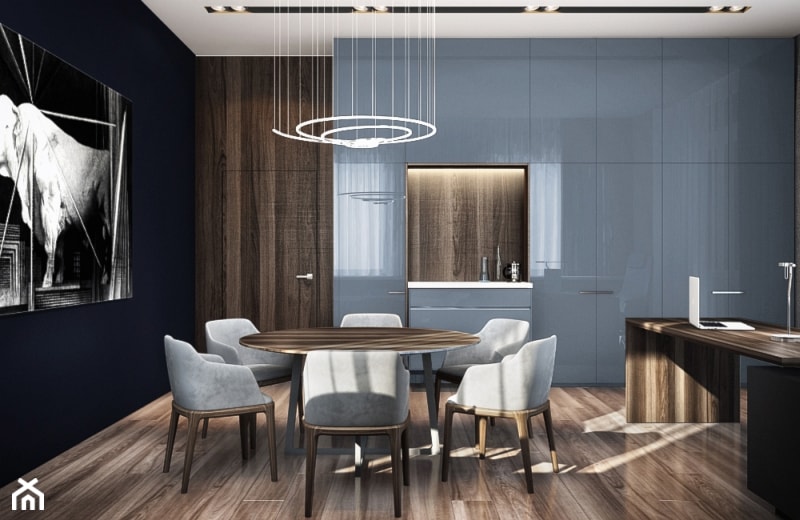 GAB_C - Średnie w osobnym pomieszczeniu brązowe czarne biuro, styl nowoczesny - zdjęcie od Cutout Architects