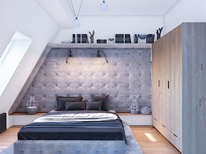 SK_ANTRESOLA - Średnia biała szara sypialnia na poddaszu, styl skandynawski - zdjęcie od Cutout Architects