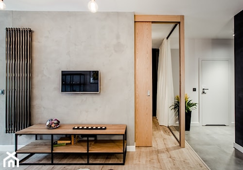 Nowa Papiernia - Średni szary salon, styl minimalistyczny - zdjęcie od Cutout Architects