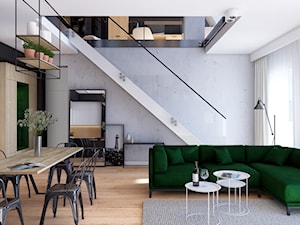 SKARB - Średni biały salon z jadalnią, styl nowoczesny - zdjęcie od Cutout Architects