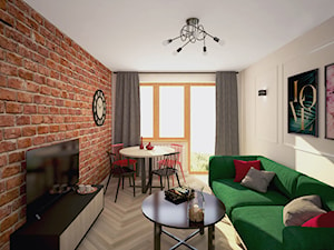 Mieszkanie z cegłą - Salon, styl industrialny - zdjęcie od STYLOVE M2