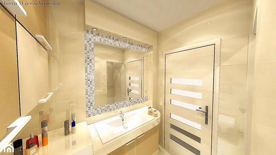 Mała łazienka w bloku - zdjęcie od BATHROOM DESIGN 3D, PROJEKTY ŁAZIENKEK, PROJEKTOWANIE WNĘTRZ