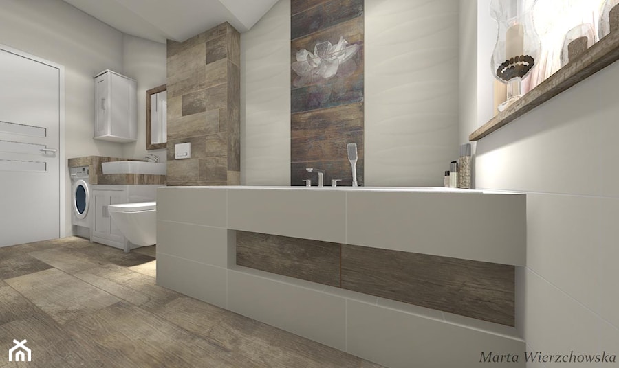 Łazienka, styl rustykalny - zdjęcie od BATHROOM DESIGN 3D, PROJEKTY ŁAZIENKEK, PROJEKTOWANIE WNĘTRZ