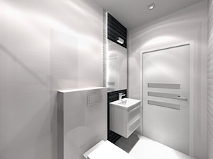 Czarno biała łazienka w stylu nowoczesnym - zdjęcie od BATHROOM DESIGN 3D, PROJEKTY ŁAZIENKEK, PROJEKTOWANIE WNĘTRZ