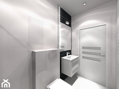 Aranżacje wnętrz - Łazienka: Czarno biała łazienka w stylu nowoczesnym - BATHROOM DESIGN 3D, PROJEKTY ŁAZIENKEK, PROJEKTOWANIE WNĘTRZ . Przeglądaj, dodawaj i zapisuj najlepsze zdjęcia, pomysły i inspiracje designerskie. W bazie mamy już prawie milion fotografii!