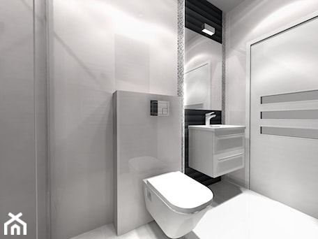 Aranżacje wnętrz - Łazienka: Czarno biała łazienka w stylu nowoczesnym - BATHROOM DESIGN 3D, PROJEKTY ŁAZIENKEK, PROJEKTOWANIE WNĘTRZ . Przeglądaj, dodawaj i zapisuj najlepsze zdjęcia, pomysły i inspiracje designerskie. W bazie mamy już prawie milion fotografii!