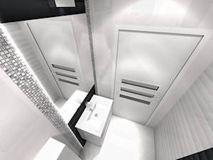 Czarno biała łazienka w stylu nowoczesnym - zdjęcie od BATHROOM DESIGN 3D, PROJEKTY ŁAZIENKEK, PROJEKTOWANIE WNĘTRZ