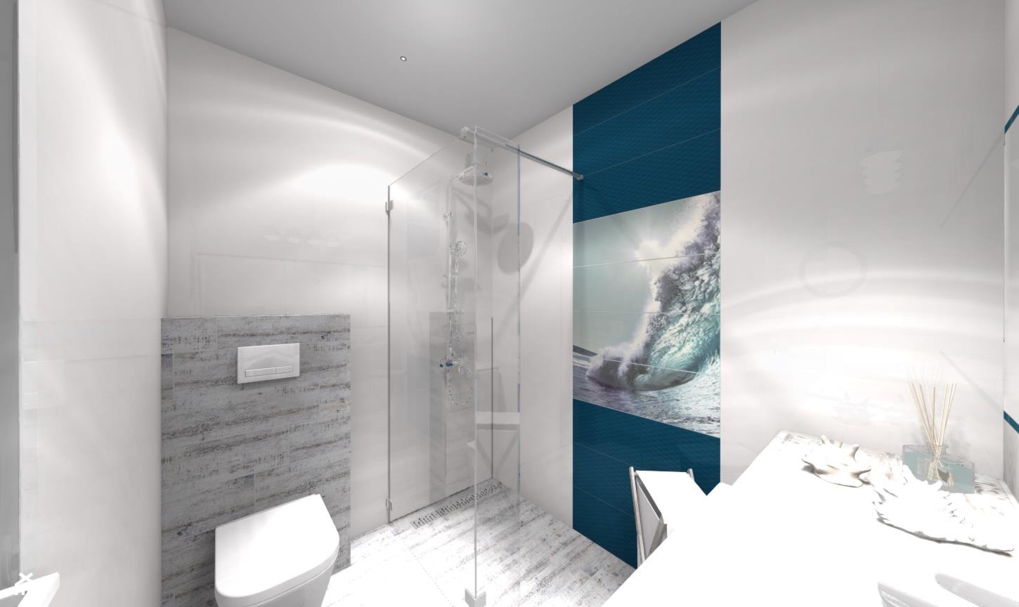 Łazienka morska - zdjęcie od BATHROOM DESIGN 3D, PROJEKTY ŁAZIENKEK, PROJEKTOWANIE WNĘTRZ - Homebook
