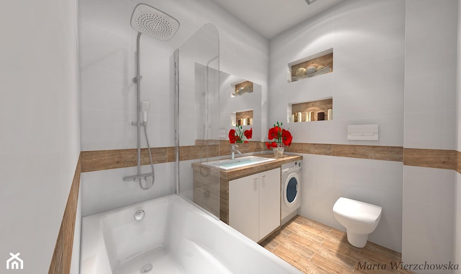 Łazienka, styl skandynawski - zdjęcie od BATHROOM DESIGN 3D, PROJEKTY ŁAZIENKEK, PROJEKTOWANIE WNĘTRZ