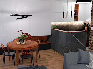 Salon z kuchnią - nowoczesny eklektyzm - zdjęcie od EM Projektowanie Wnętrz