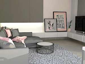 Salon z różowym akcentem - zdjęcie od EM Projektowanie Wnętrz