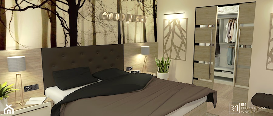 Przytulna sypialnia - zdjęcie od EM Projektowanie Wnętrz